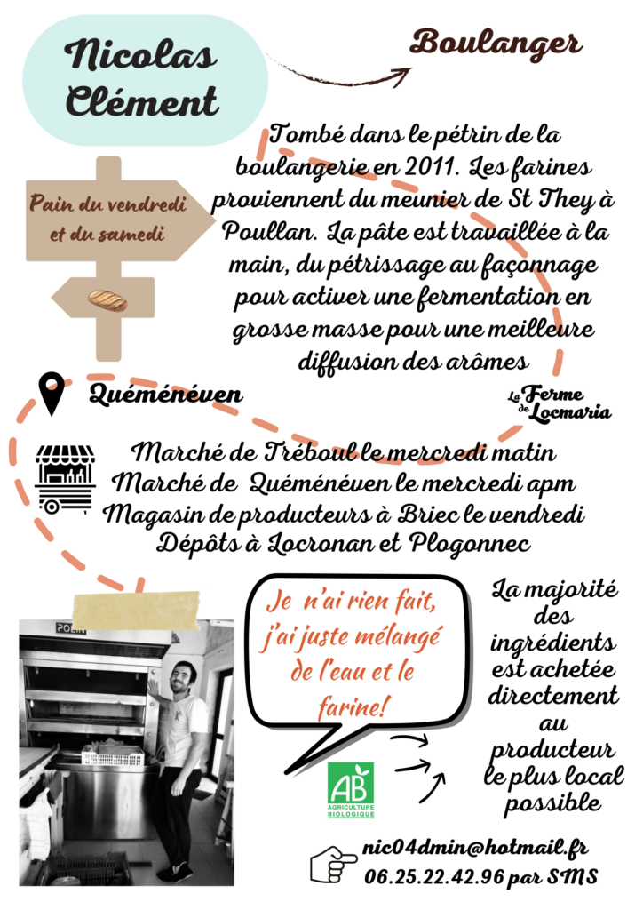 fiche producteur la ferme de locmariage Quimper